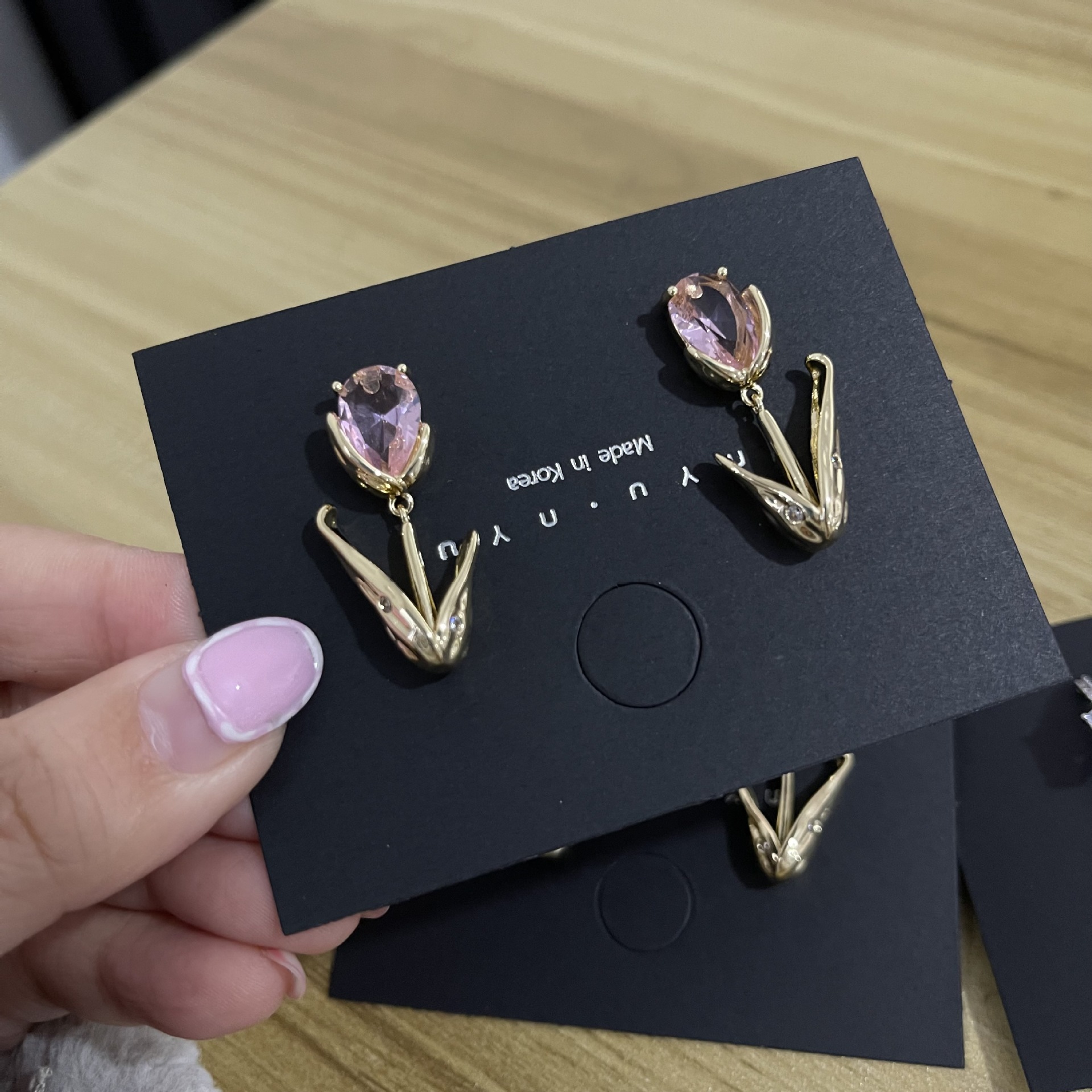 1 Pair Sweet Flower Plating Inlay Copper Zircon Drop Earrings display picture 4