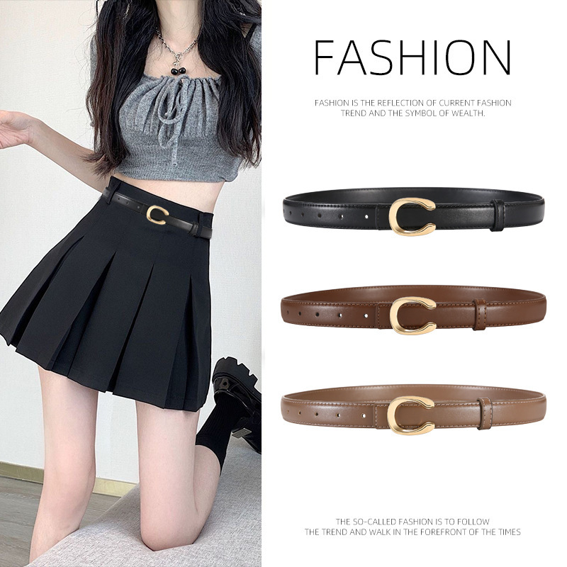 New Women's Belt Fashion Simple Wind Decorative Belt Women's Slim-fit Pants Simple All-match Jeans Belt