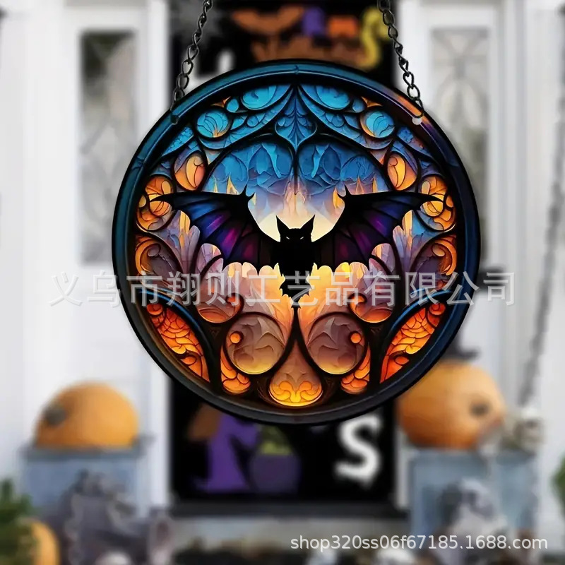 Transfronterizo serie de Halloween acrílico captador de sol artesanía decoración creativa colgante acrílico disco