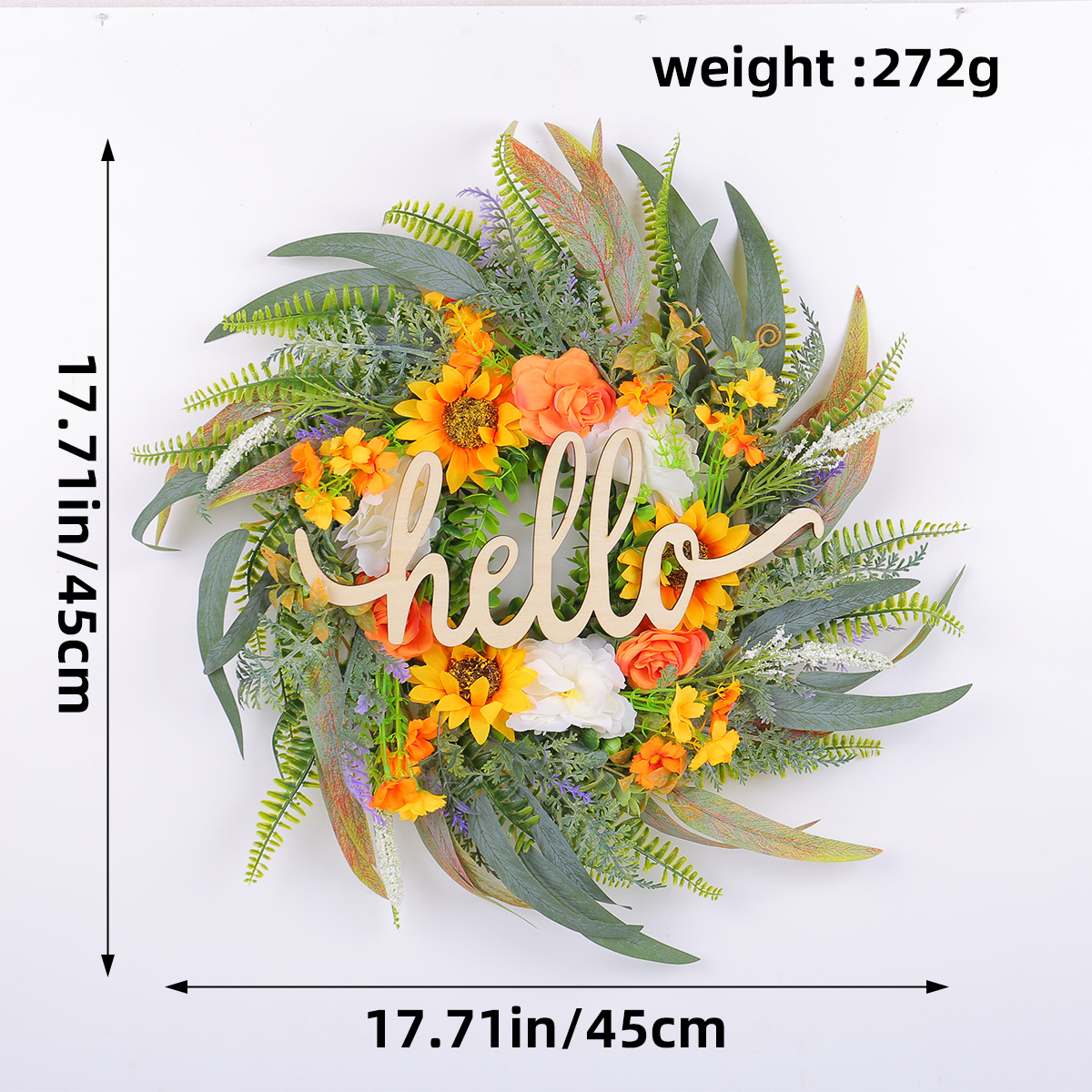 Venta al por mayor verano puerta guirnalda eucalipto colorido guirnalda girasol rosa puerta colgante Amazon estación independiente nuevo producto