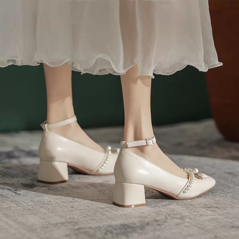 Новые винтажные французские туфли с толстыми каблуками, однотонные туфли, японские jk туфли Мэри Джейн осенние туфли, ретро туфли