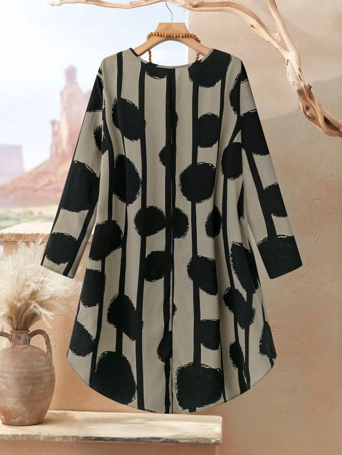 Women's Casual Printed Pant Set Loose-fitting Plus-size Outfit_voghion.com