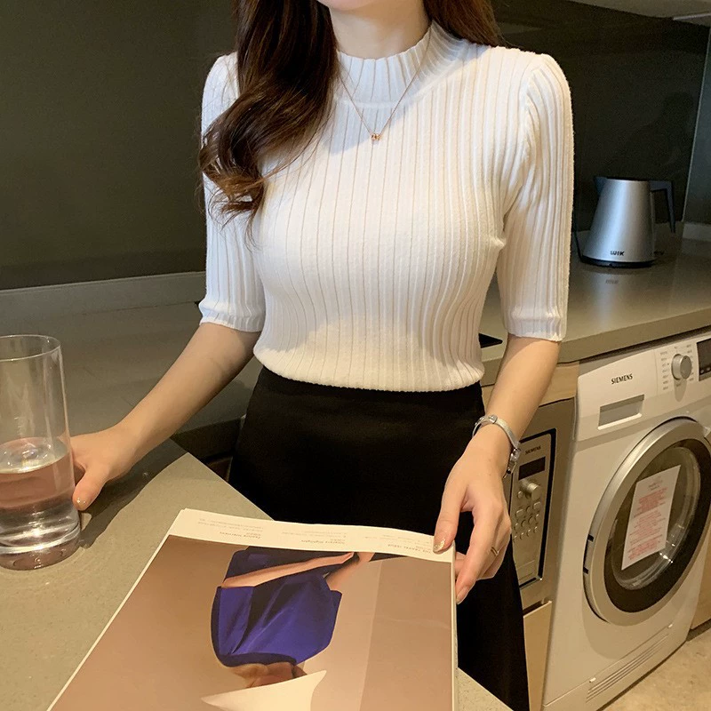 Осенняя вязаная базовая толстовка, ультратонкая резная вязка, корейский стиль, one-size (обхват груди 58 см)
