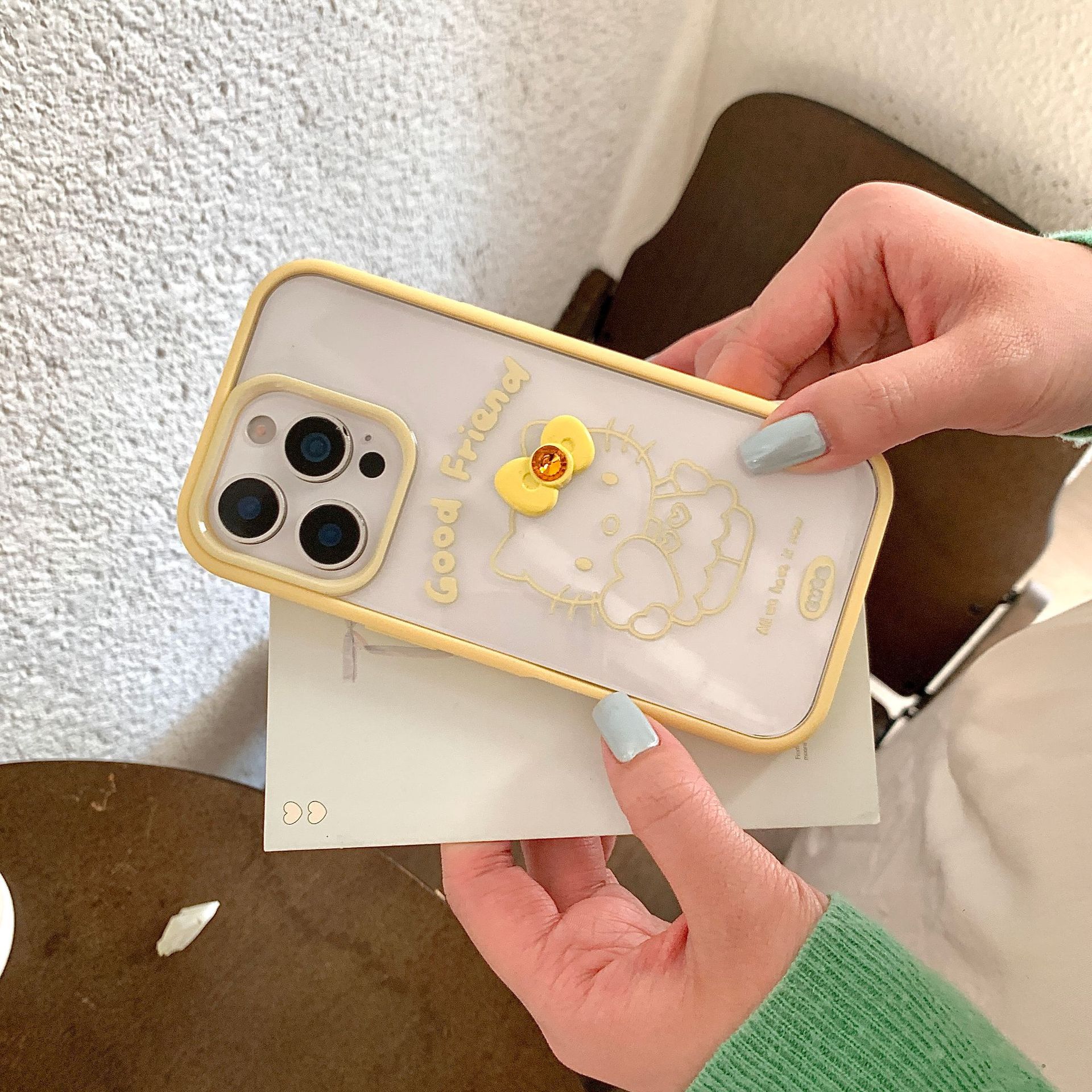 Dopamina linda línea ktcat adecuado para Apple 16ProMax funda para teléfono móvil 15/14 simple 13 nuevo 15Pro femenino