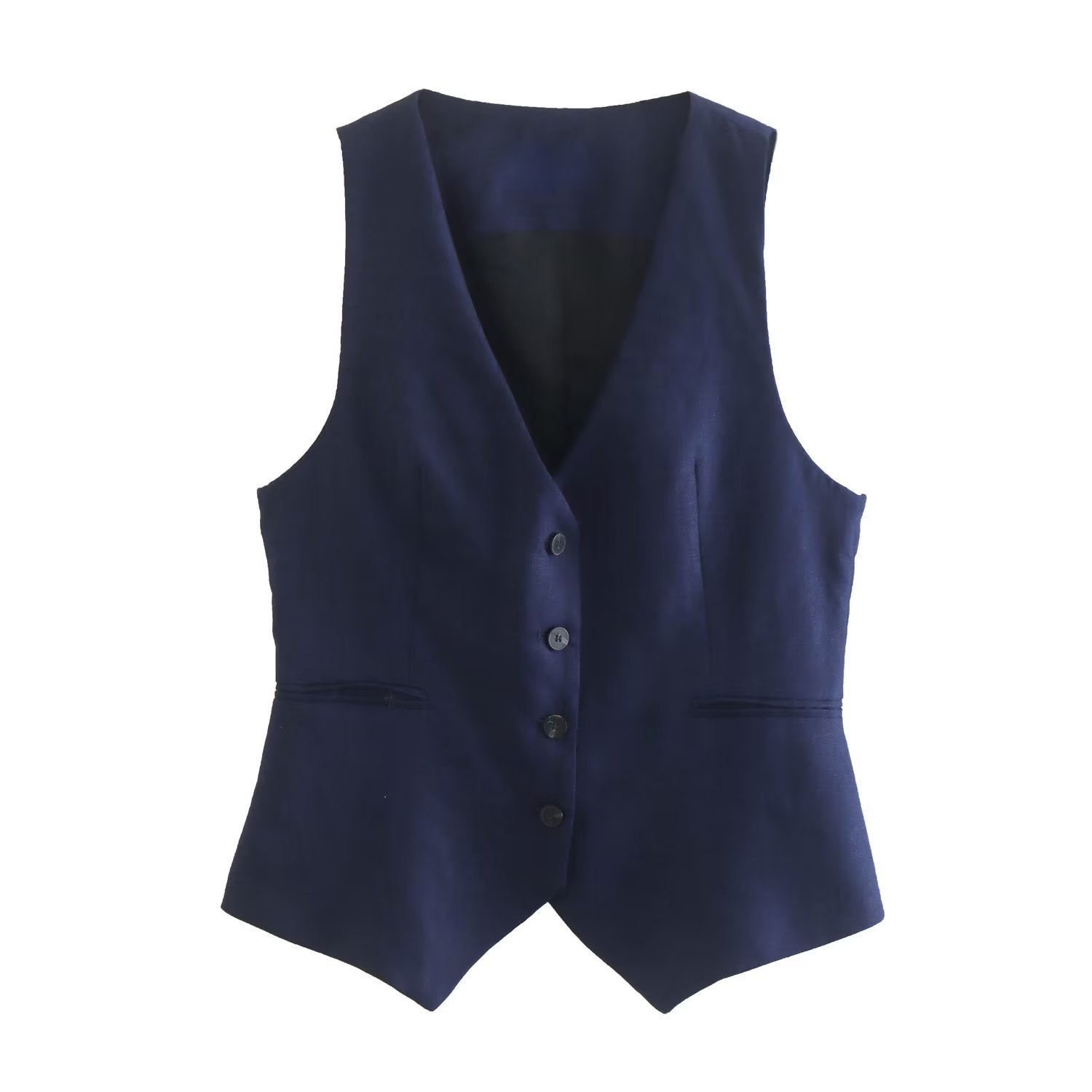 Women's Clothing new women's vest double breasted fashion top + straight pants casual suit set_voghion.com