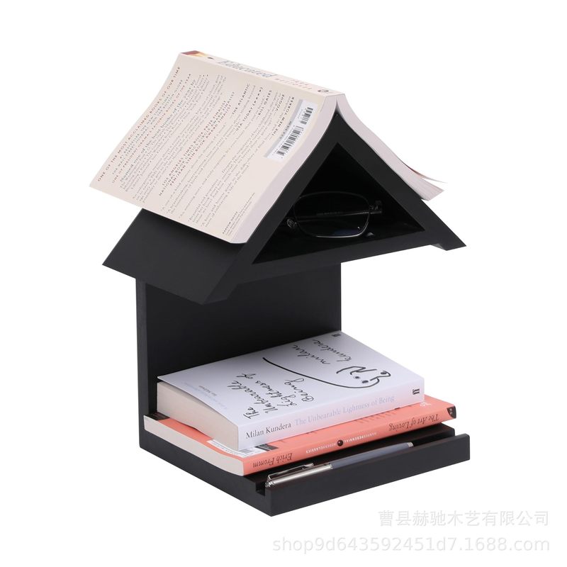 木製本棚ホームデスクトップ書籍や雑誌の収納と整理ラックフローティングブック収納装飾品ディスプレイスタンド|undefined