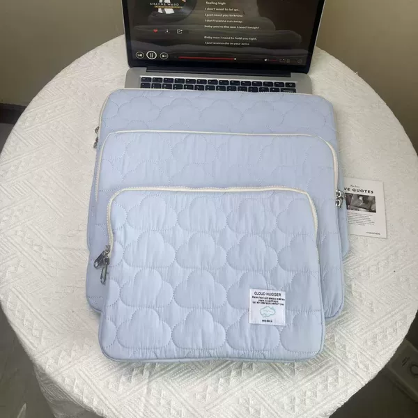 Cross-Border Korean Cute Cloud Embroidery iPad Tablet Bag Ins11/13/ 15inch Notebook Storage Bag