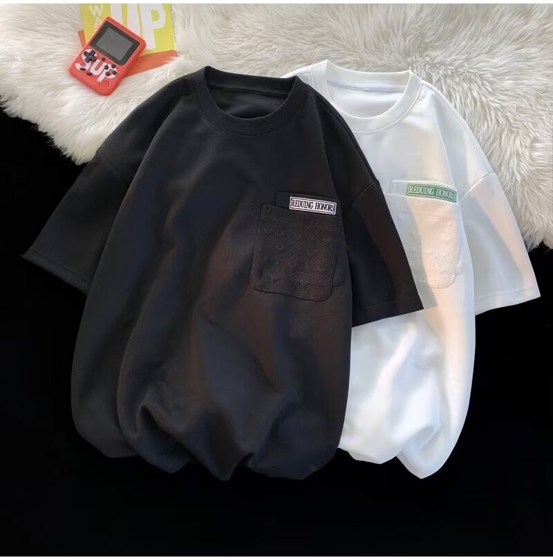 Hong Kong Style Heart Pattern Short Sleeve Shorts Set Couples_voghion.com