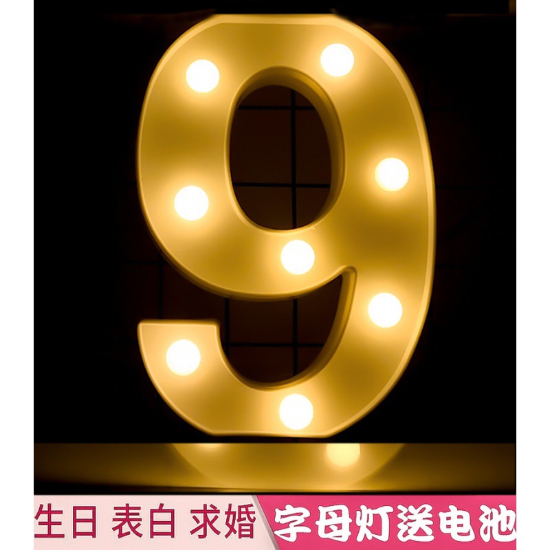 Feliz cumpleaños luz LED inglés Digital Color luz luminosa confesión romántica escena apoyos diseño carta luz al por mayor