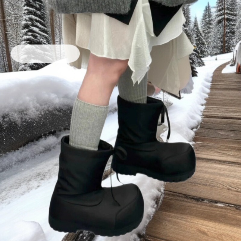 2025 Autumn/Winter New Drawstring Big-Toe Snow Boots for Men and Women, Winter Outdoor Thick-Soled Ski Boots, Cute and Warm, Height-Increasing 2025 Autumn/Winter New Drawstring Big-Toe Snow Boots for Men and Women, Winter Outdoor Thick-Soled Ski Boots, Cute and Warm, Height-Increasing