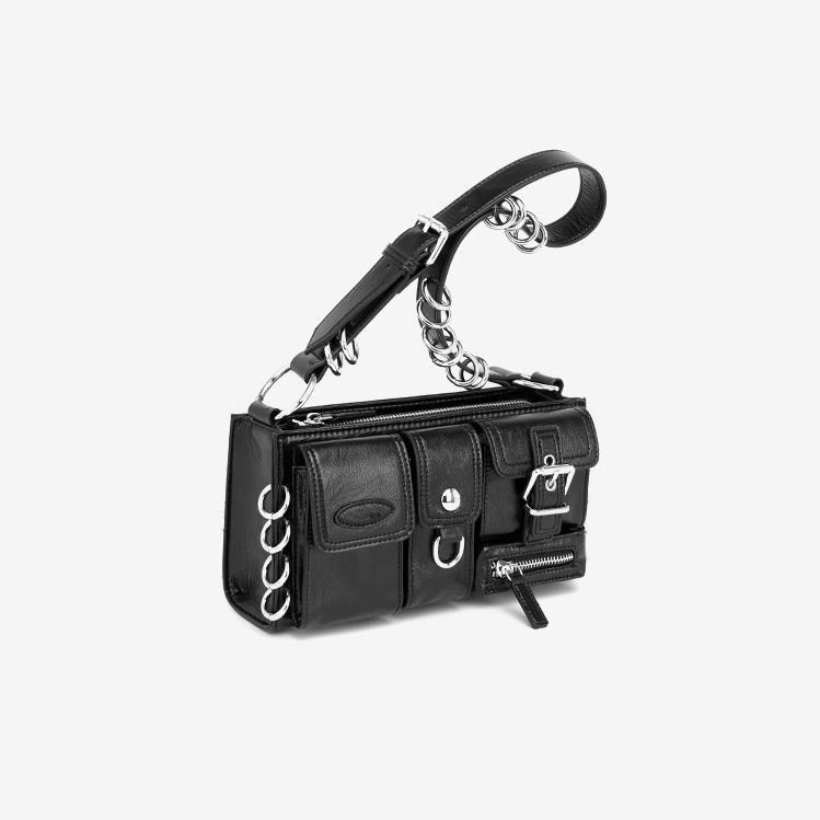 Diseño de nicho oscuro, dulce, genial, spicy Girl estilo bolso axila 2024 nueva moda, 100% bolso de moto de varios bolsillos