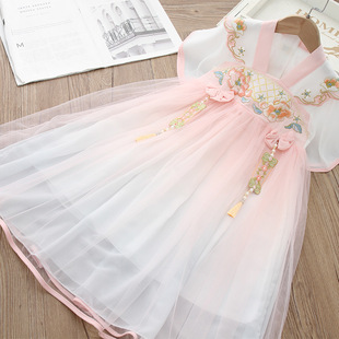 [Exquisite Embroidery Craftsmanship] Han Dynasty Girls Summer Ancient Costume Super Fairy Chinese Style 2025 New Tang Suit Little Girl