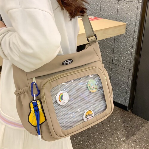 Snack quantity is a pain bag for girls, Japanese-style anime student single-shoulder bag, versatile tutoring bag, uniform bag, cross-body bag.