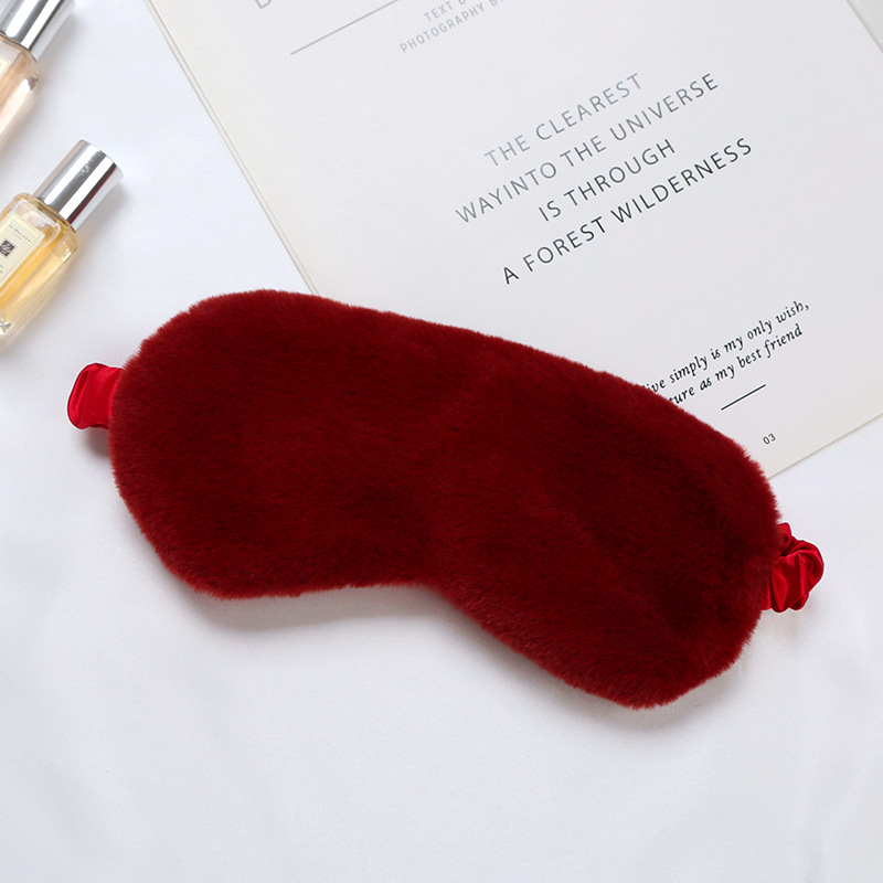 Spot fabricante felpa imitación seda color sólido protector de ojos protector de ojos para el almuerzo sombreado cómodo y transpirable sueño al por mayor