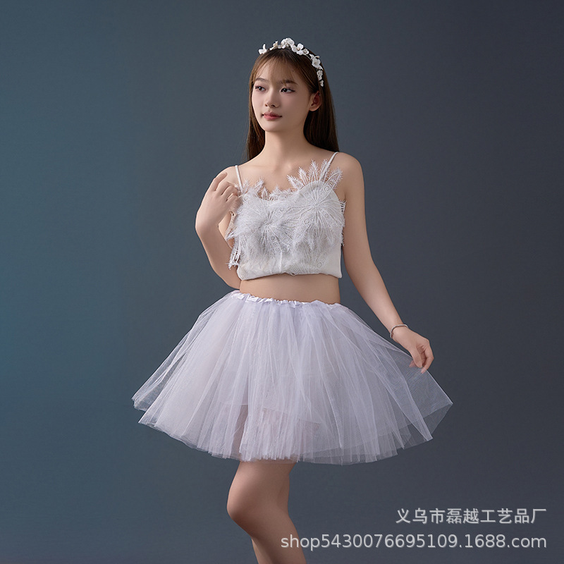 Cross-border Explosions Adult Princess Pouch Skirt Adult Performance Dance Skirt Three-layer Mesh Half-length Tutu Skirt Cross-border Explosions Adult Princess Pouch Skirt Adult Performance Dance Skirt Three-layer Mesh Half-length Tutu Skirt