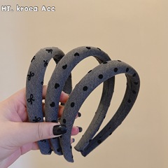 韓系煙灰色簡約發箍女2024新款洗臉頭箍高顱頂頭窟氣質發卡頭飾品