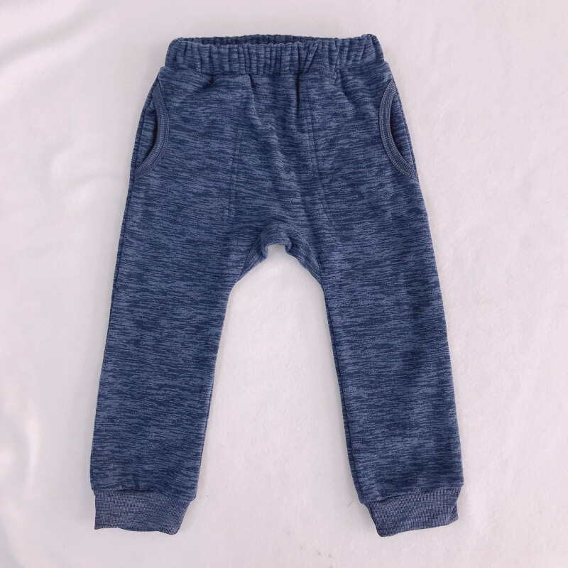 2024 Japanese Style Winter Sports and Leisure Yarn-dyed Polar Fleece Spot Wholesale Ribbed Cuffed Polar Fleece Boys' Pants
