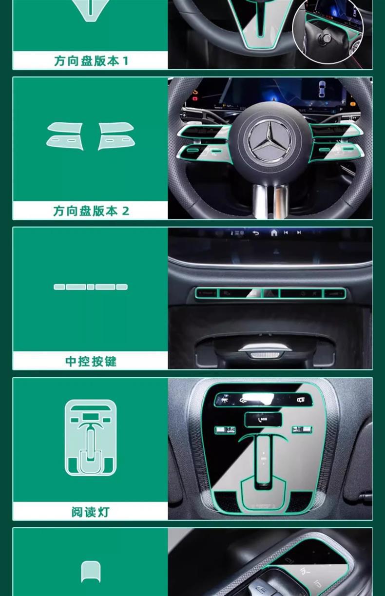 25 Mercedes-Benz E-Class E300L/E260L Interior Protection Central Control Film Navigation Instrument Screen Tempered Film Modification