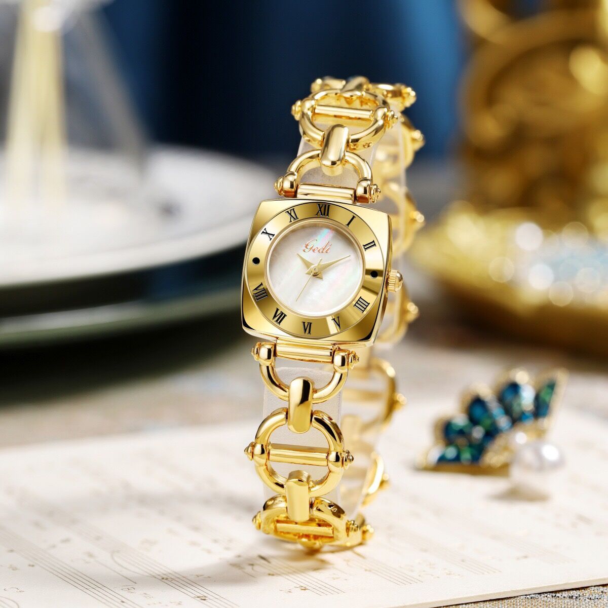 50g Weight Tempered Glass Mirror Material Stainless Steel Strap Material Watch Classification Pointer Display Type Jewelry Buckle Buckle Style Square Dial Shape Holiday, Banquet, Daily Occasion Quartz Movement Solid Color Pattern Women's Gender Elegant, Lady Style Elegant Lady Solid Color Jewelry Buckle Quartz Watch Women's Watches 2