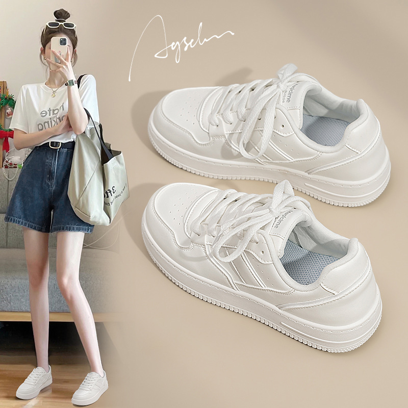 Aogushiden White Sneakers for Women, 2026 Spring New Thick-Soled Student Sports Shoes, Fashionable Hong Kong Style Casual Sneakers Aogushiden White Sneakers for Women, 2026 Spring New Thick-Soled Student Sports Shoes, Fashionable Hong Kong Style Casual Sneakers