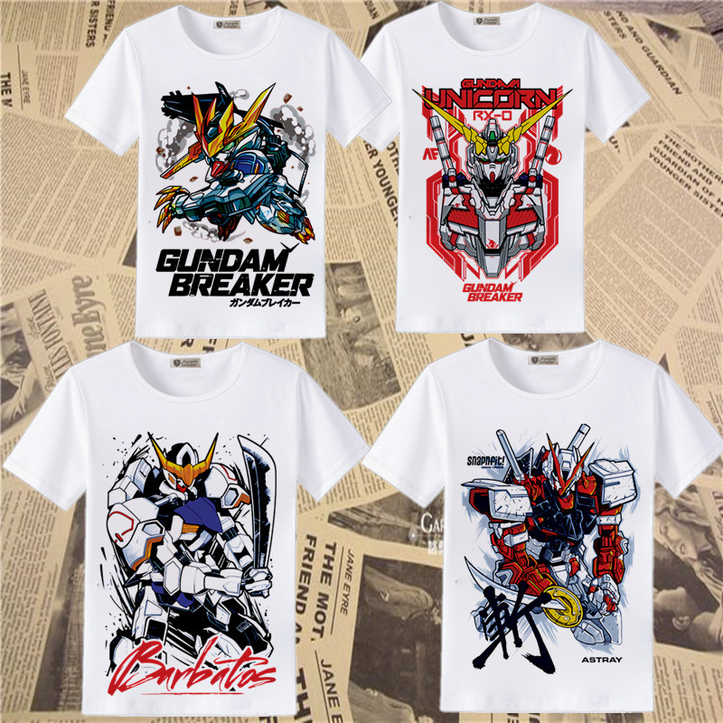 Short Sleeve 2022 summer new children's clothing popular middle and big children student mobile warrior Gundam Japanese joint T-shirt