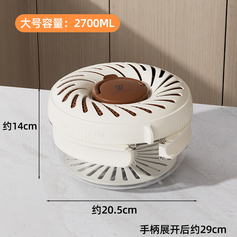 沥水篮带盖多功能水果蔬菜洗菜篮家用折叠手柄果篮厨房冰箱保鲜碗|undefined