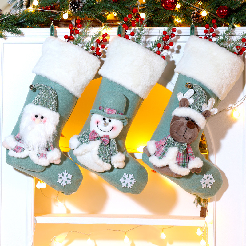 热卖圣诞节装饰品圣诞老人袜子圣诞树挂件立体圣诞袜礼物袋