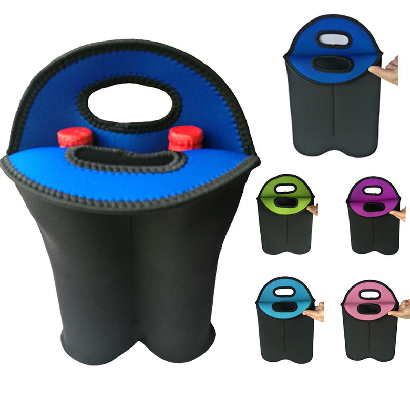 Manufactor customized Red bottle cap 750ml Neoprene portable Bottle sets Insulation 2 customized OEM