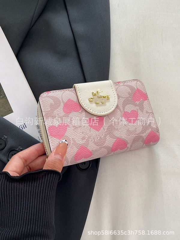 C家跨境ins钱包新款女士高级感百搭碎花短款拉链卡包女款零钱包|undefined