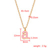 New hot -selling DIY accessories dripping oil color English A -Z letters brand pendant titanium steel necklace