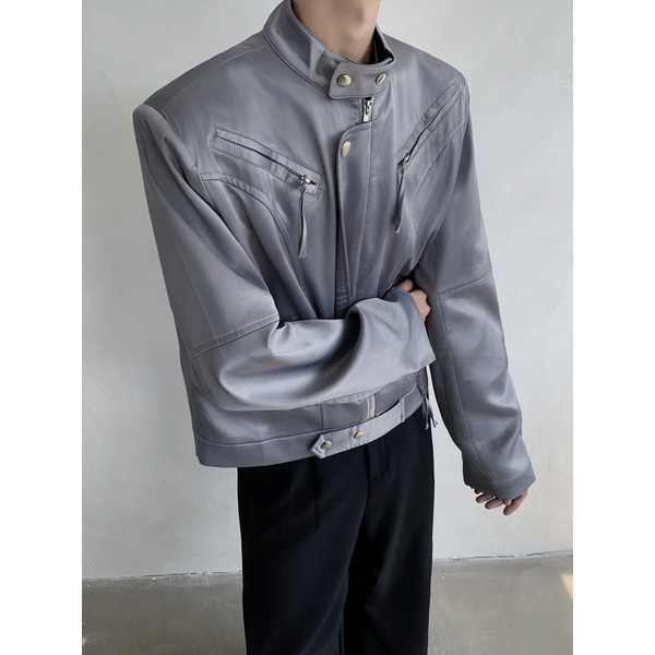 Demi-season metal glossy short silky shoulder pads