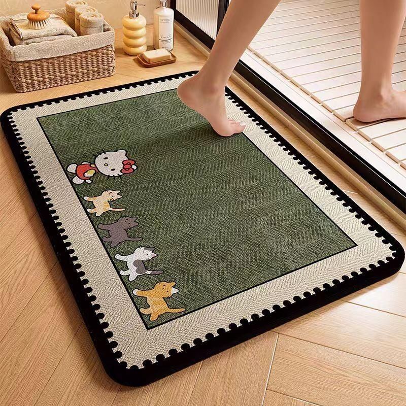 Cartoon Anime Bathroom Floor Mat, Non-Slip, Wear-Resistant, Scratch-Resistant, Water-Absorbent, Instant Water Absorption, Diatomaceous Earth Mat for Toilet Entrance Cartoon Anime Bathroom Floor Mat, Non-Slip, Wear-Resistant, Scratch-Resistant, Water-Absorbent, Instant Water Absorption, Diatomaceous Earth Mat for Toilet Entrance