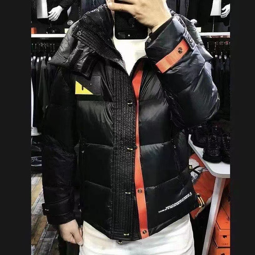 High-end Trendyy 23 New Winter Style Hooded Removable 90 White Duck down Jacket Jacket Popular Trendy Stylish Men