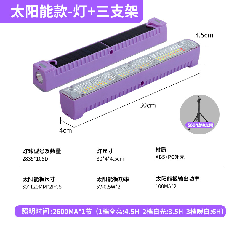 Luz de emergencia de carga USB Luz de la bombilla led de carga puesto en el mercado de noche Luz de camping portátil al aire libre