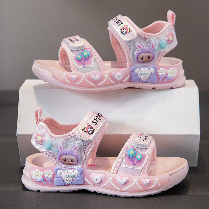 Sandalias de Playa Estilo Princesa para Niña de Cuero Artificial, Ligeras y Antideslizantes, para Playa y Diario
