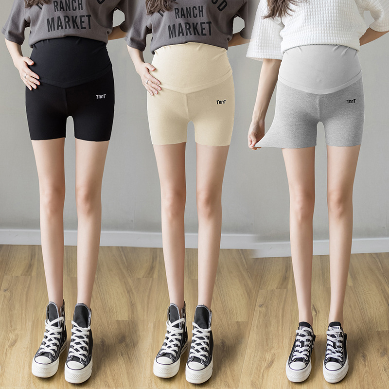 Pregnant women's safe pants summer thin version anti-nudity outerwear shorts casual fashionable high-waisted pregnant women's three-quarter pants