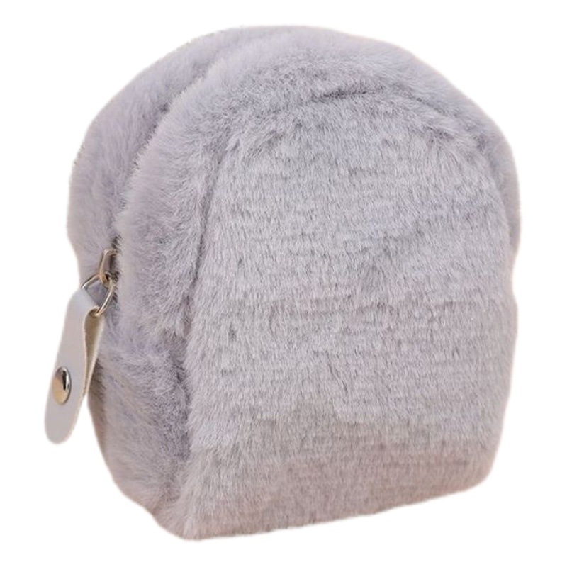 Estilo coreano ins estilo corazón de la muchacha del corazón de la felpa monedero Mini de alto aspecto de almacenamiento del auricular fresco pequeño