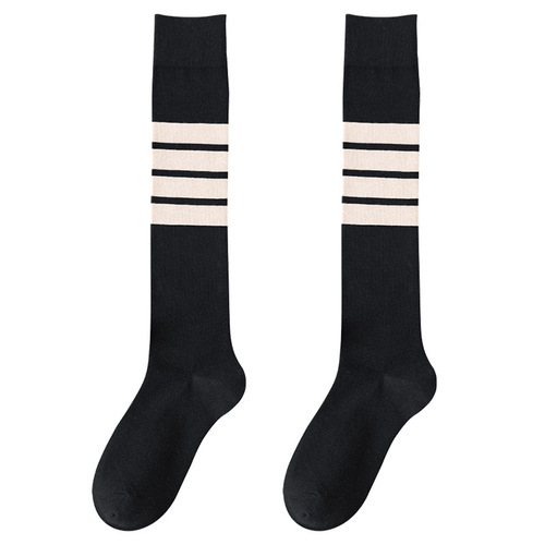 Calf calf socks spring gray pressure socks thin leg socks women's long legs slim JK Japanese four-bar cotton long tube