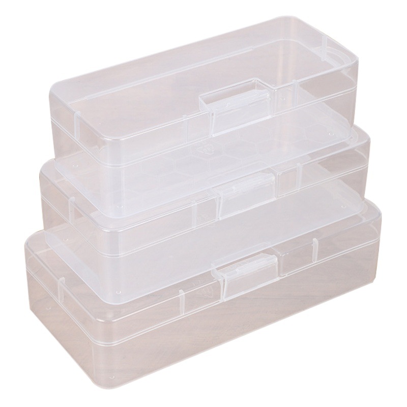 Nuevo transparente rectangular PP papelería piezas herramientas de embalaje de plástico bloqueo caja vacía caja de almacenamiento caja de organización de artes de pesca