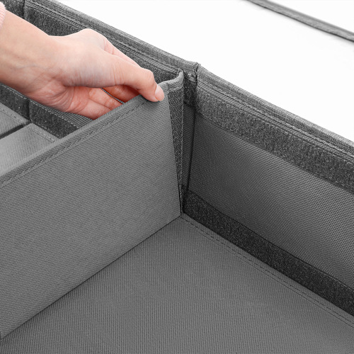 Cross-border fabric clothing storage box with transparent cover, clothing compartment storage box, blanket toy folding household storage box
