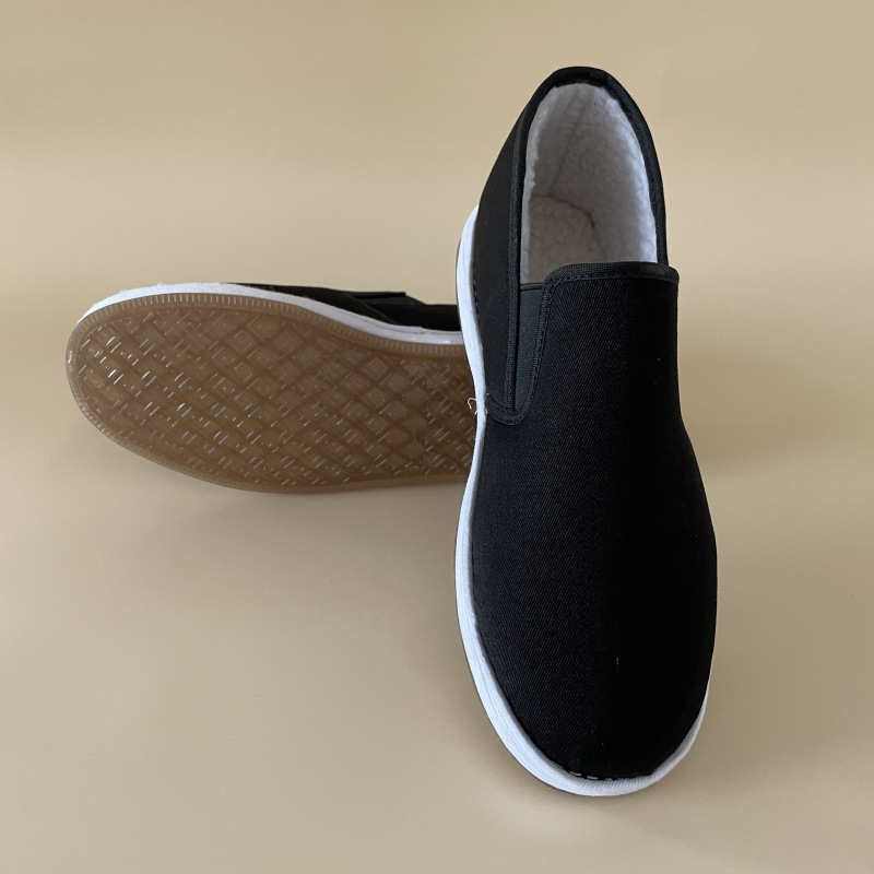 老北京布鞋男秋冬加绒加厚防滑软底中老年棉鞋男士休闲工作棉布鞋