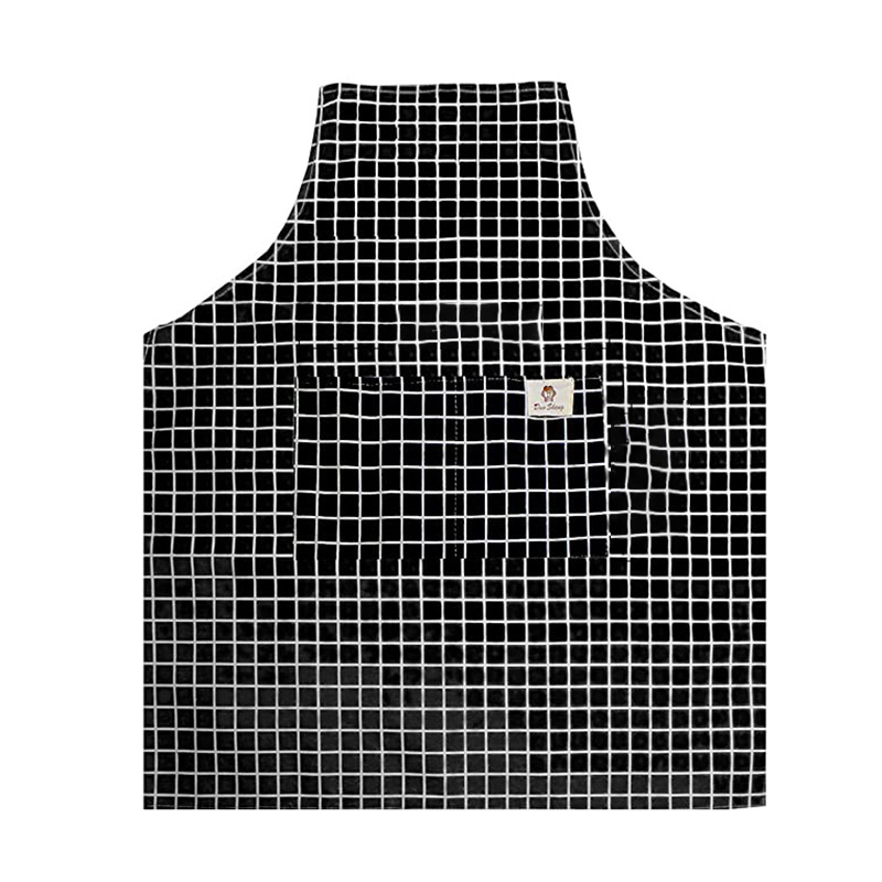 Delantal de lona de algodón transfronterizo Plaid rayas patrón impreso floral jardinería ropa de trabajo Halter delantal fábrica al por mayor