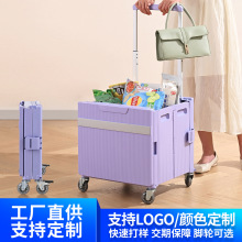 买菜小拉车可折叠家用购物车促销礼品定制UV图案印刷便携拉杆推车