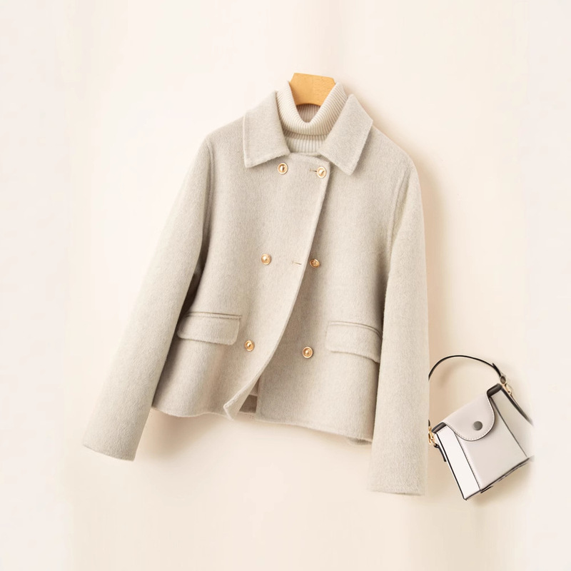 Tweed Style Double-Sided Wool Outwear for Women Short Style for Small People 2025 Autumn and Winter New Style Woolen Outwear for Women