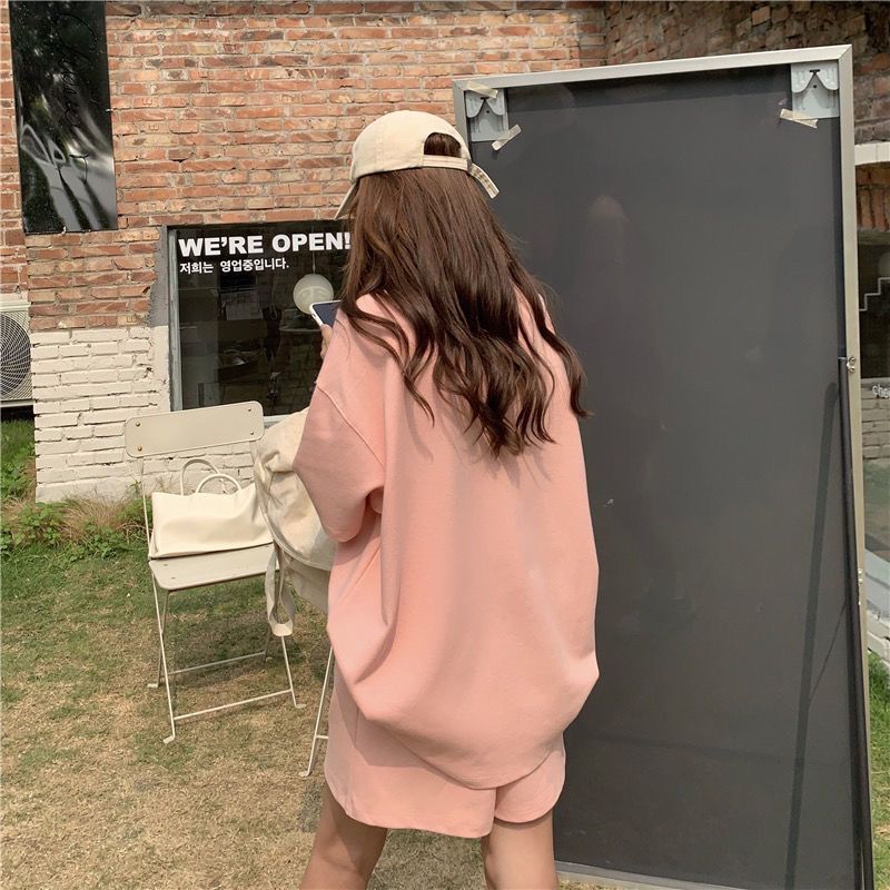 Letter Print Women's 2026 Summer Korean New Style Internet Celebrity Short-sleeve Shorts Loose Plus Size Sports_ecoleips.com
