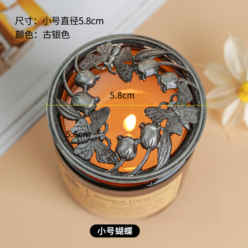 Aleación de velas de aromaterapia hueca cubierta inteligente de recolección de calor anti-pared aromaterapia cubierta a prueba de polvo cubierta de la vela accesorios al por mayor