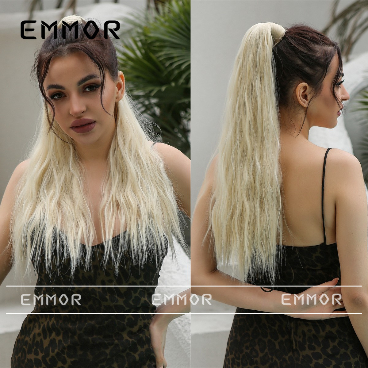 Peluca de mujer con cordones de cola de caballo alta ondulación del agua largo cabello rizado cabello esponjoso natural sin costuras aumento peluca pieza de cabello