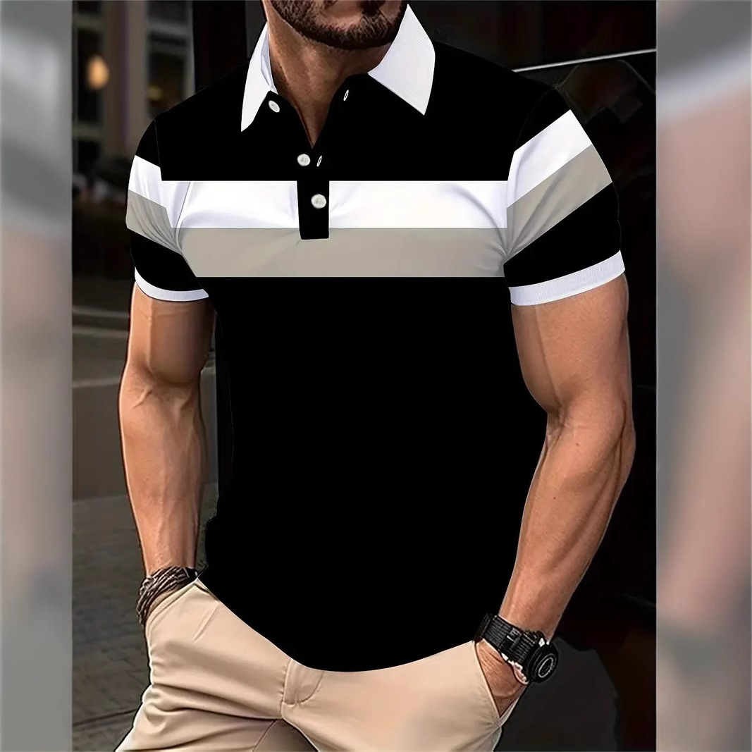 Europa y América ins Cross-border Amazon POLO camisa de polo deportivo de hombre con solapa de manga corta con botones MB13