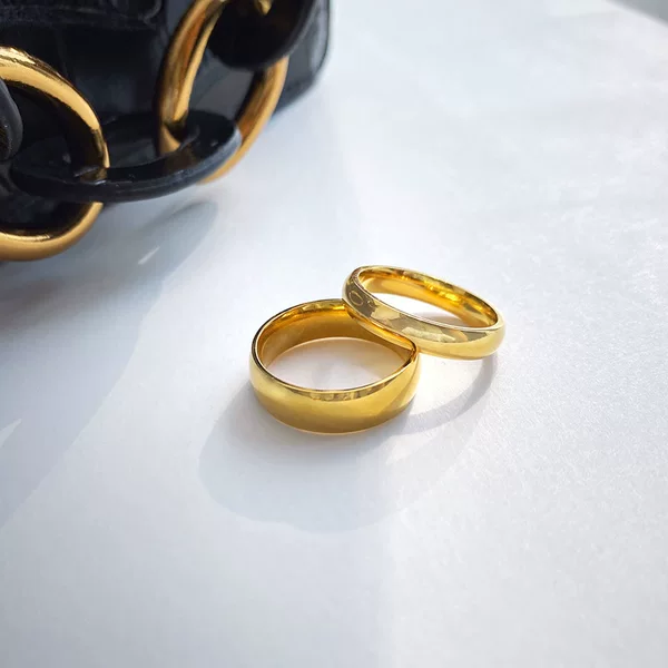 Minimalist European and American Style Fashion Simple Ring 4mm 6mm Spherical Smooth Ring Titanium Steel Non-Fading Index Finger Ring