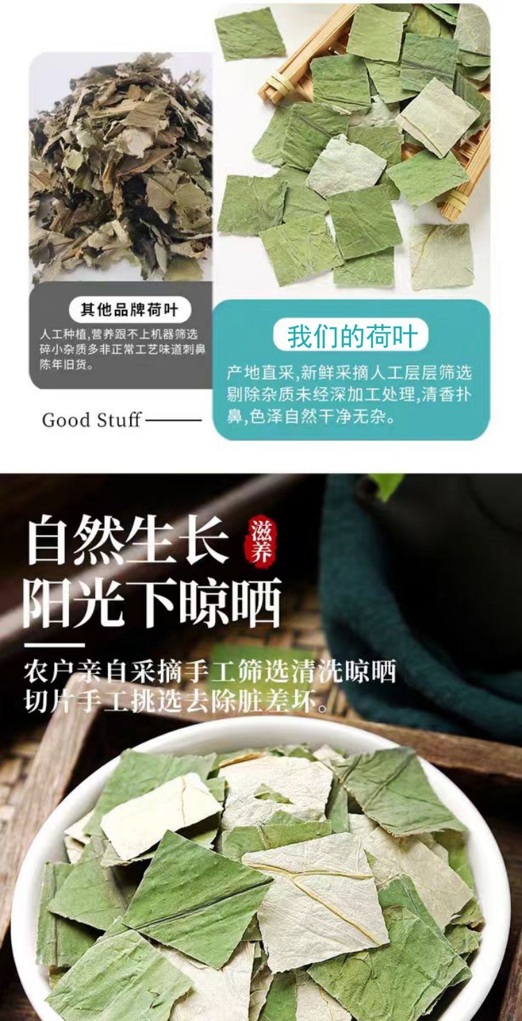 Lotus Leaf Pieces (Nelumbo nucifera) — Dried Food Herb for Tea & Daily Brewing quality and texture